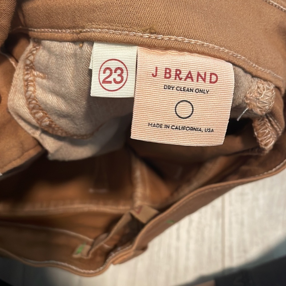 J Brand Skinny Jeans Sz 23 Coated Sands Caramel - Picture 6 of 7